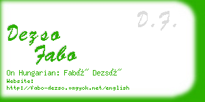 dezso fabo business card